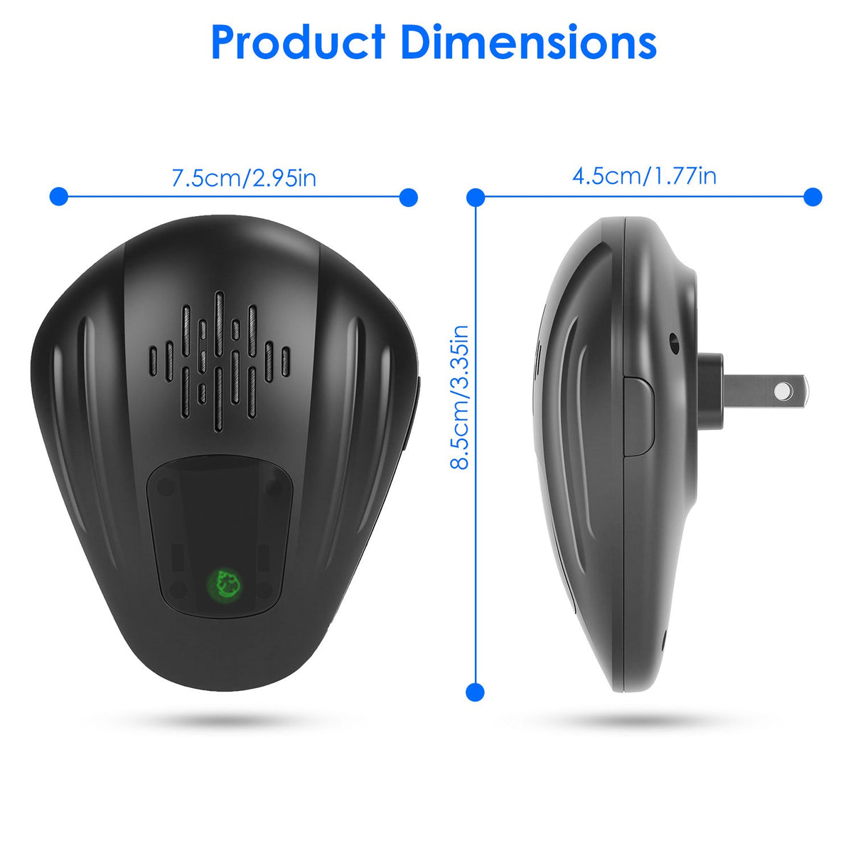 Ultrasonic Pest Repeller 2-Pack for Mosquitoes, Roaches & Rats