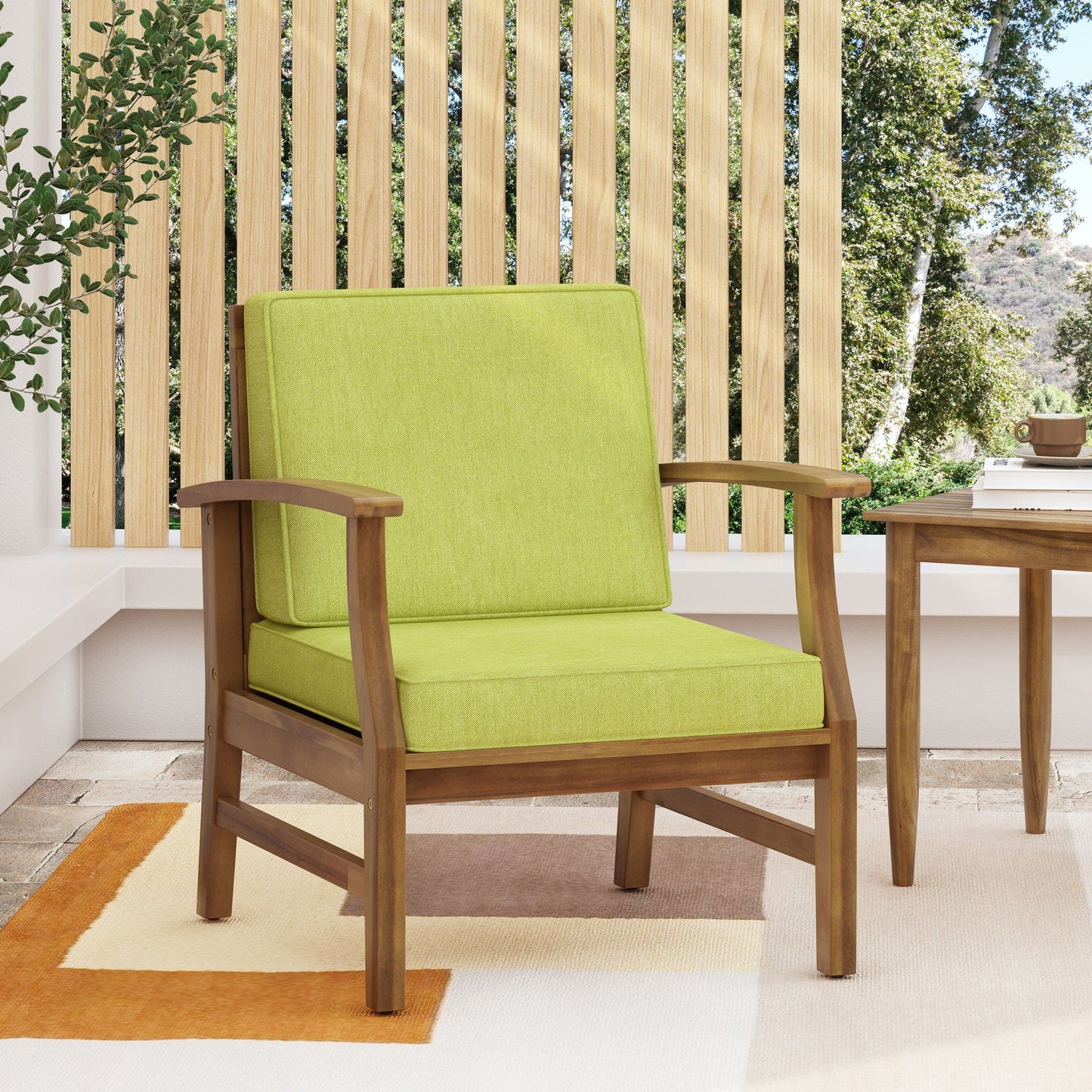 Perla Contemporary Club Chair with Water Resistant Cushion