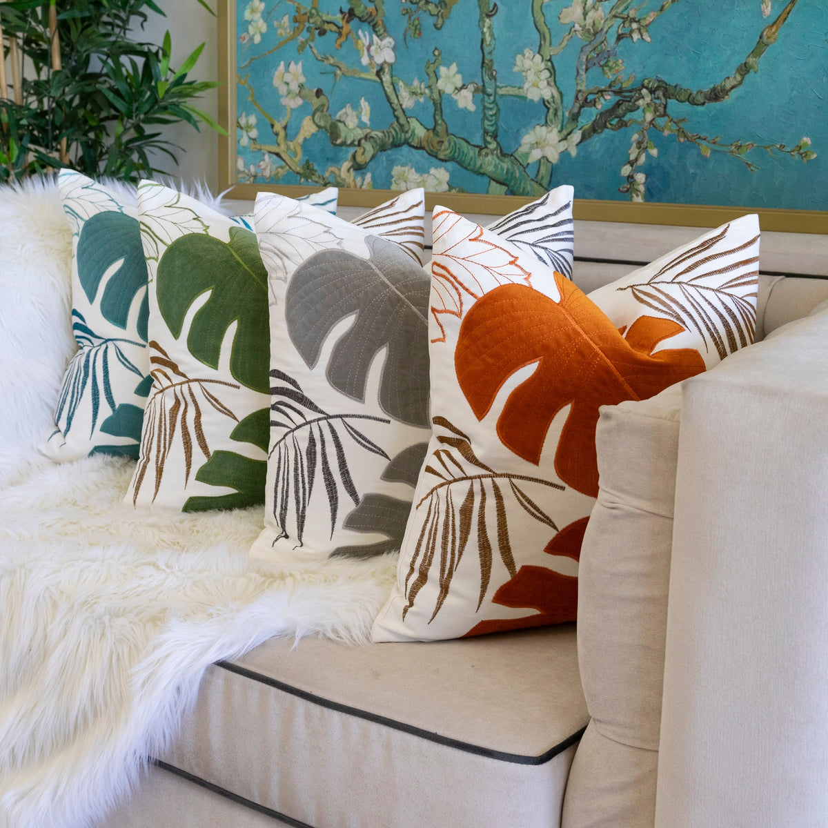 Autumn Vibes Leaf Accent Pillow Set of 2