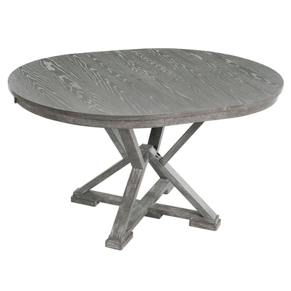 Dining Set With Extendable Round Table And 4 Upholstered Chairs