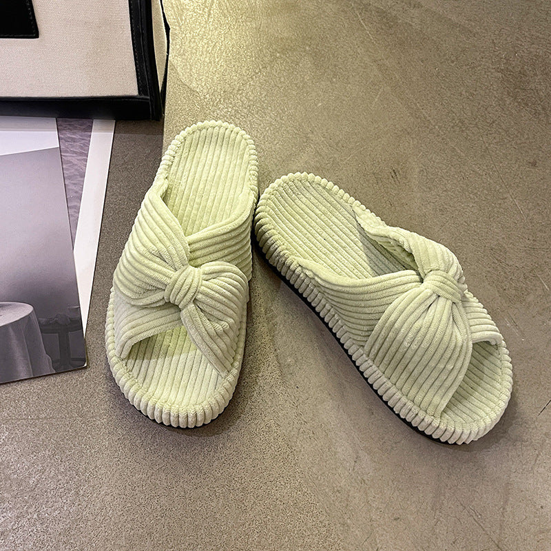 Womens Cross-strap Flat Slide Sandals