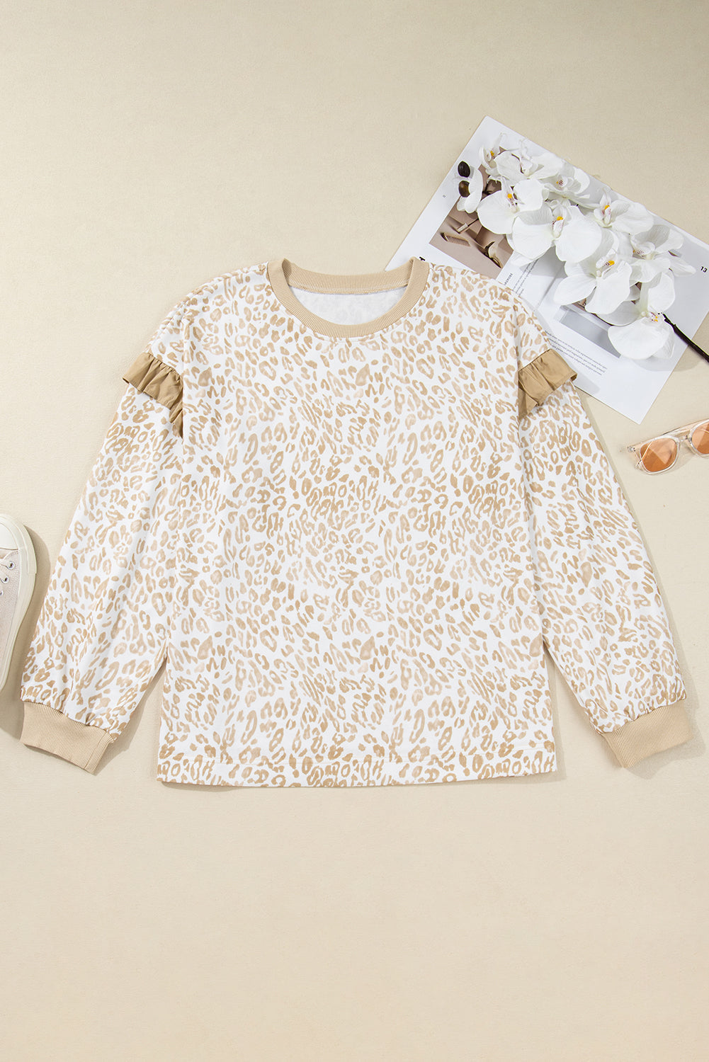 Elizabeth Ruffled arm Sweatshirt