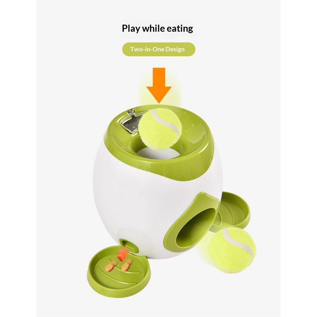 Automatic Tennis Ball Launcher With Treat Dispenser