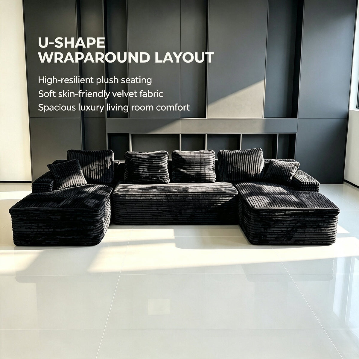 131-Inch Big Size Modular Sectional Oversized Sofa