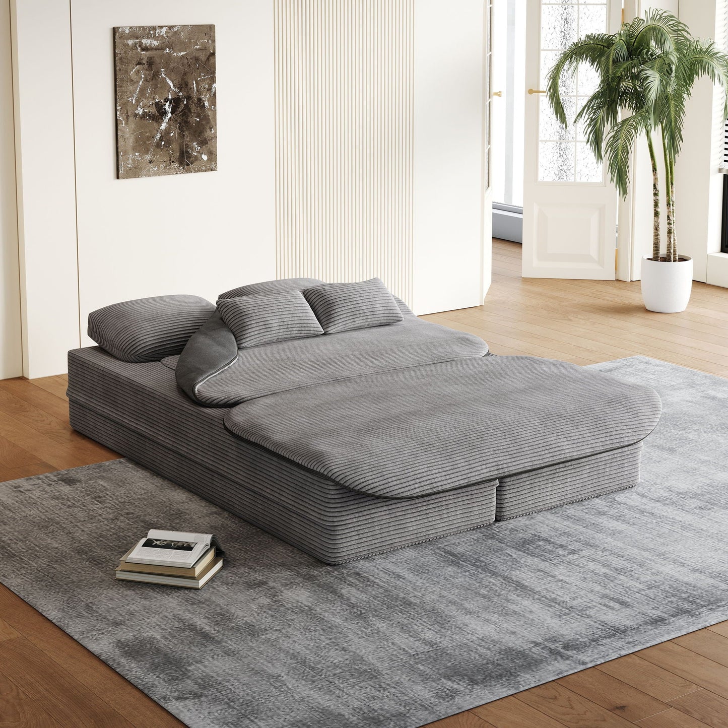 2 In 1 Foldable Sofa Bed With Multi Functional Blanket