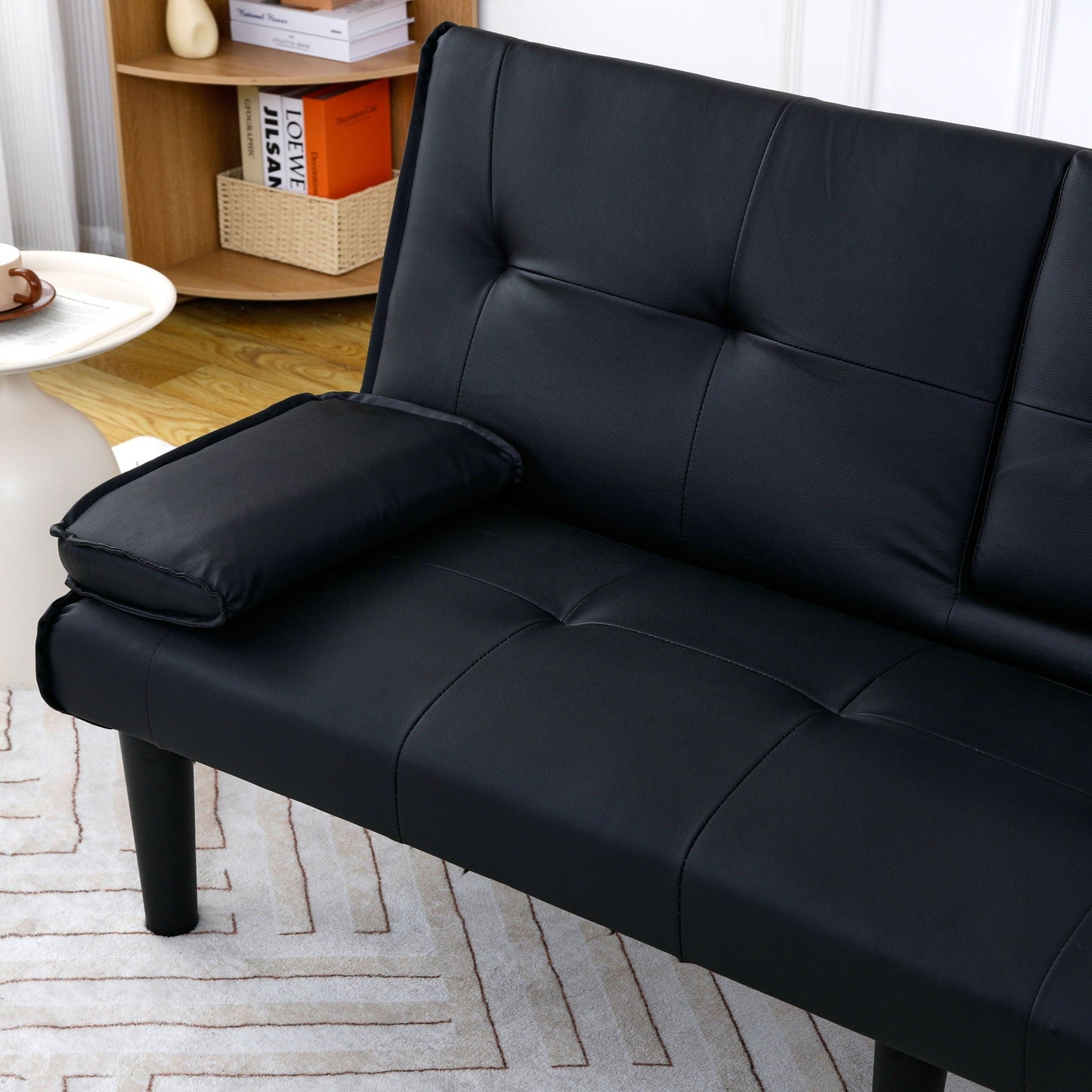 Sofa Bed With Foldable Design And Cup Holder