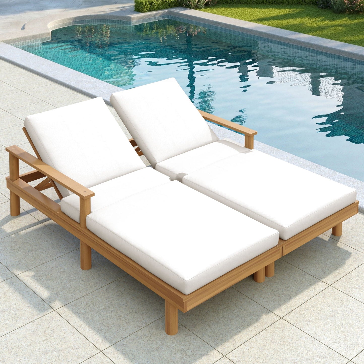 5 Position Adjustable Outdoor Chaise Lounge