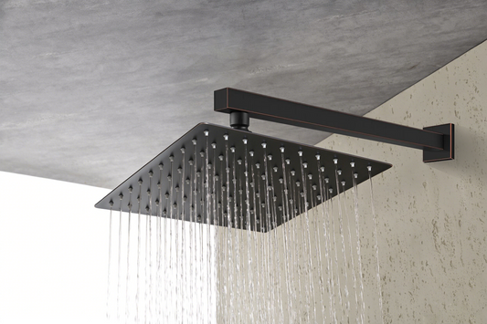 10 Inch Wall Mount Rainfall Square Shower Head, Oil Rubbed Bronze