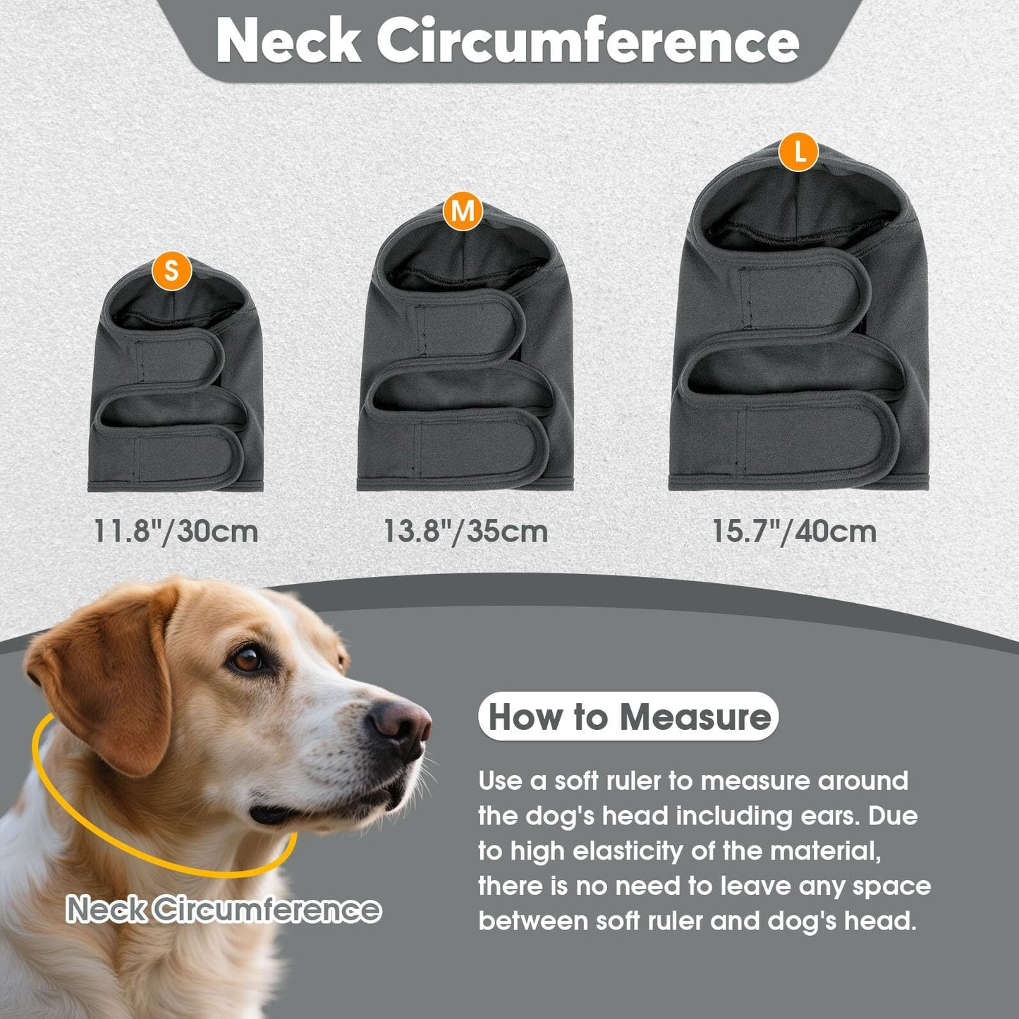 Calming Hoodie Dog Ear Covers-No Shake Hematomas Ear Wraps For Dogs, Adjustable Head Wrap Muffs Noise Cancelling Protector, Anxiety Relief, Fireworks & Grooming Bathing