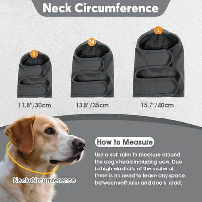 Calming Hoodie Dog Ear Covers-No Shake Hematomas Ear Wraps For Dogs, Adjustable Head Wrap Muffs Noise Cancelling Protector, Anxiety Relief, Fireworks & Grooming Bathing