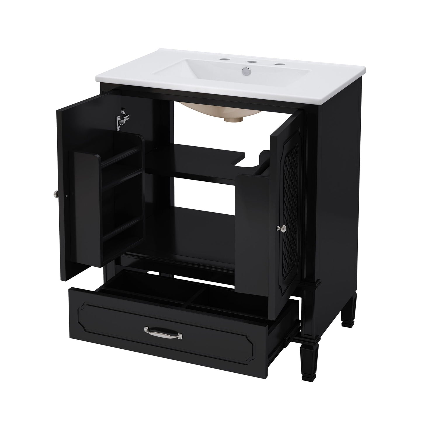 Bathroom Vanity With Sink, Soft Closing Door, Multi Functional Storage