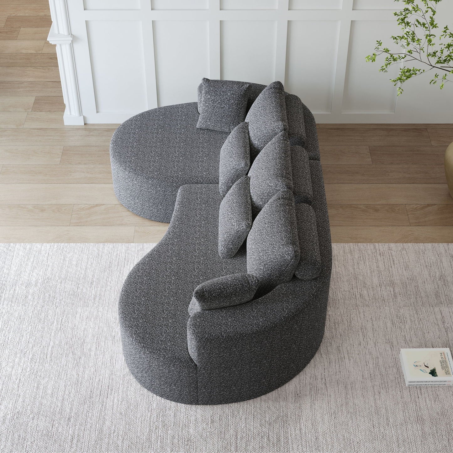 Curved Oversized Sectional Sofa With Extra Deep Seat