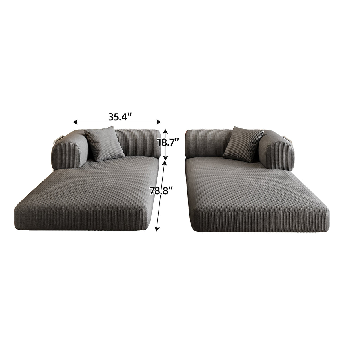 78.8" Compression Sofa Bed with Pillow Back Support