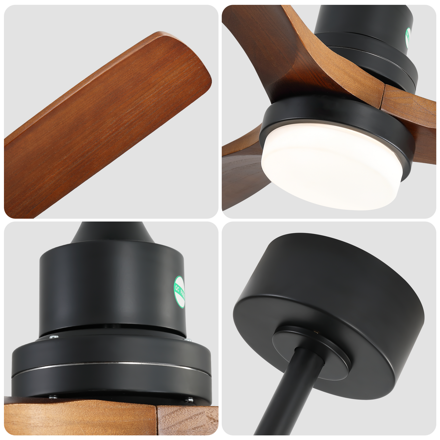 52 Inch Indoor Ceiling Fan with Dimmable LED Light and Remote Control