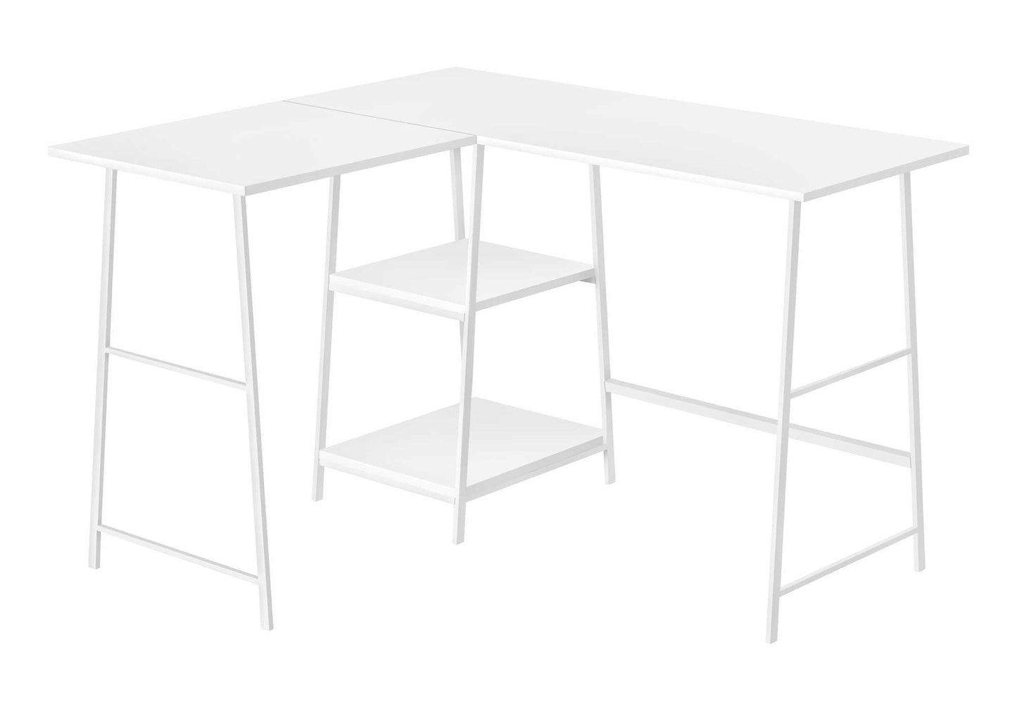 L-Shape Computer Desk with Storage Shelves