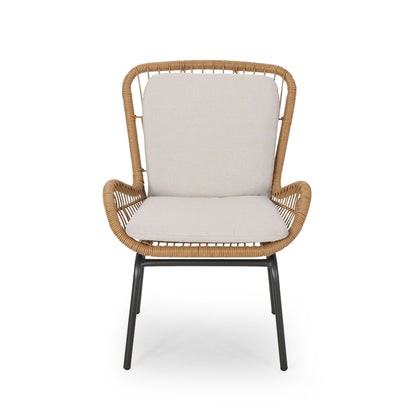Outdoor Wicker Club Chair With Cushions (Set of 2)