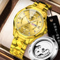 Mens Mechanical Skeleton Transparent-Back Watch