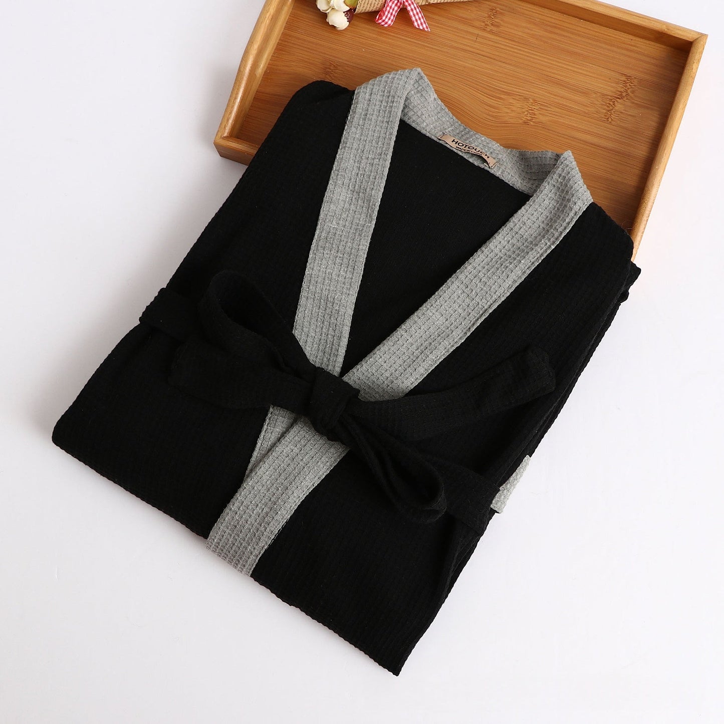 Mens Fashionable Casual Waffle-Weave Nightgown