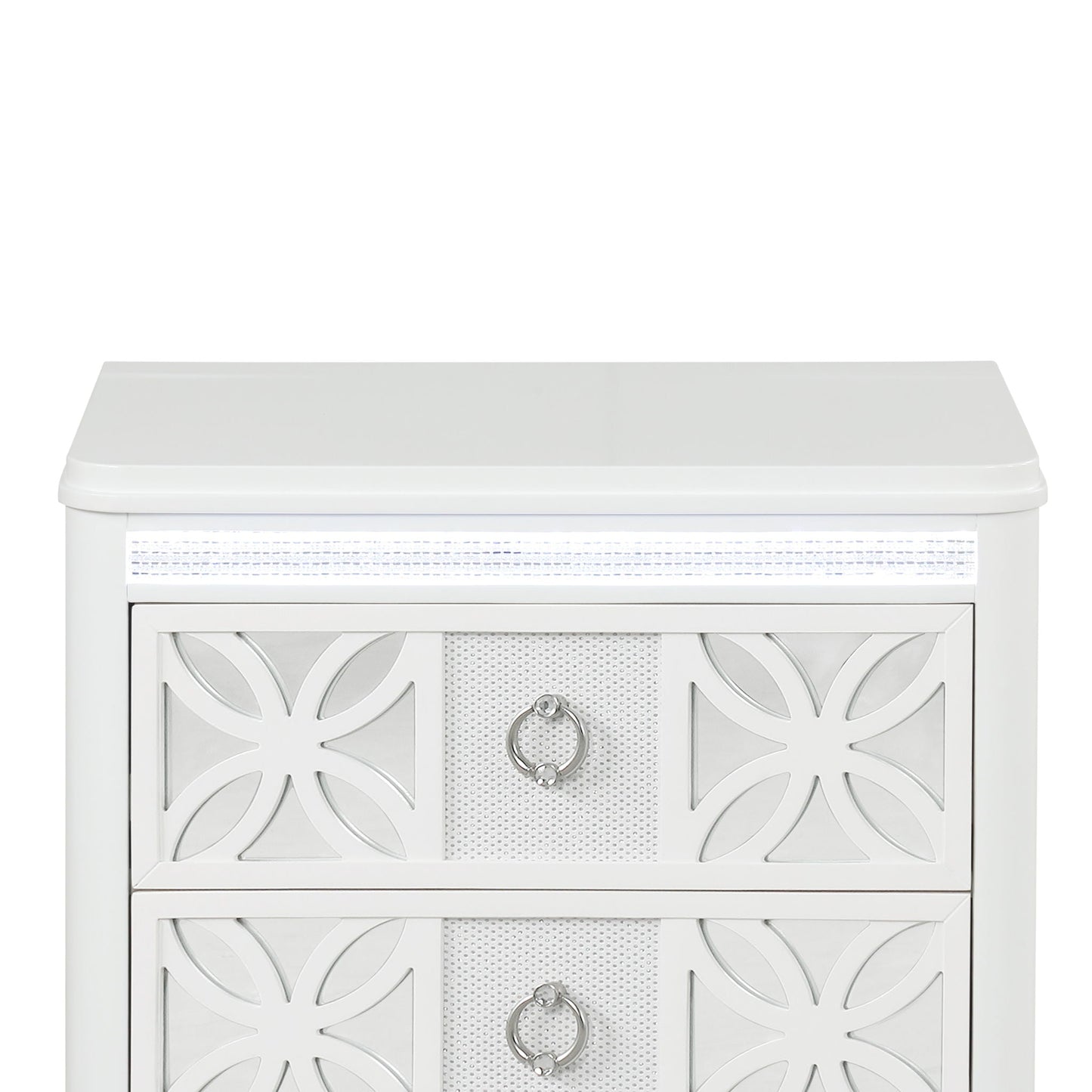 Abigale - 2 Drawer Nightstand With LED - White