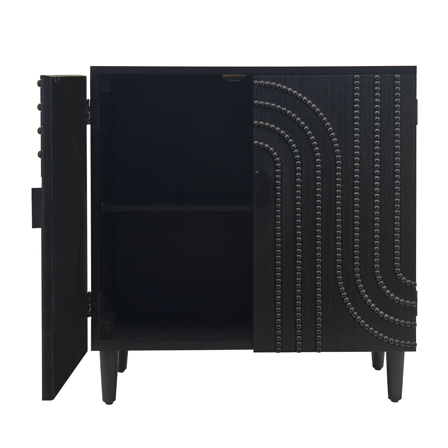 2 Door Storage Cabinet With Adjustable Shelf - Black