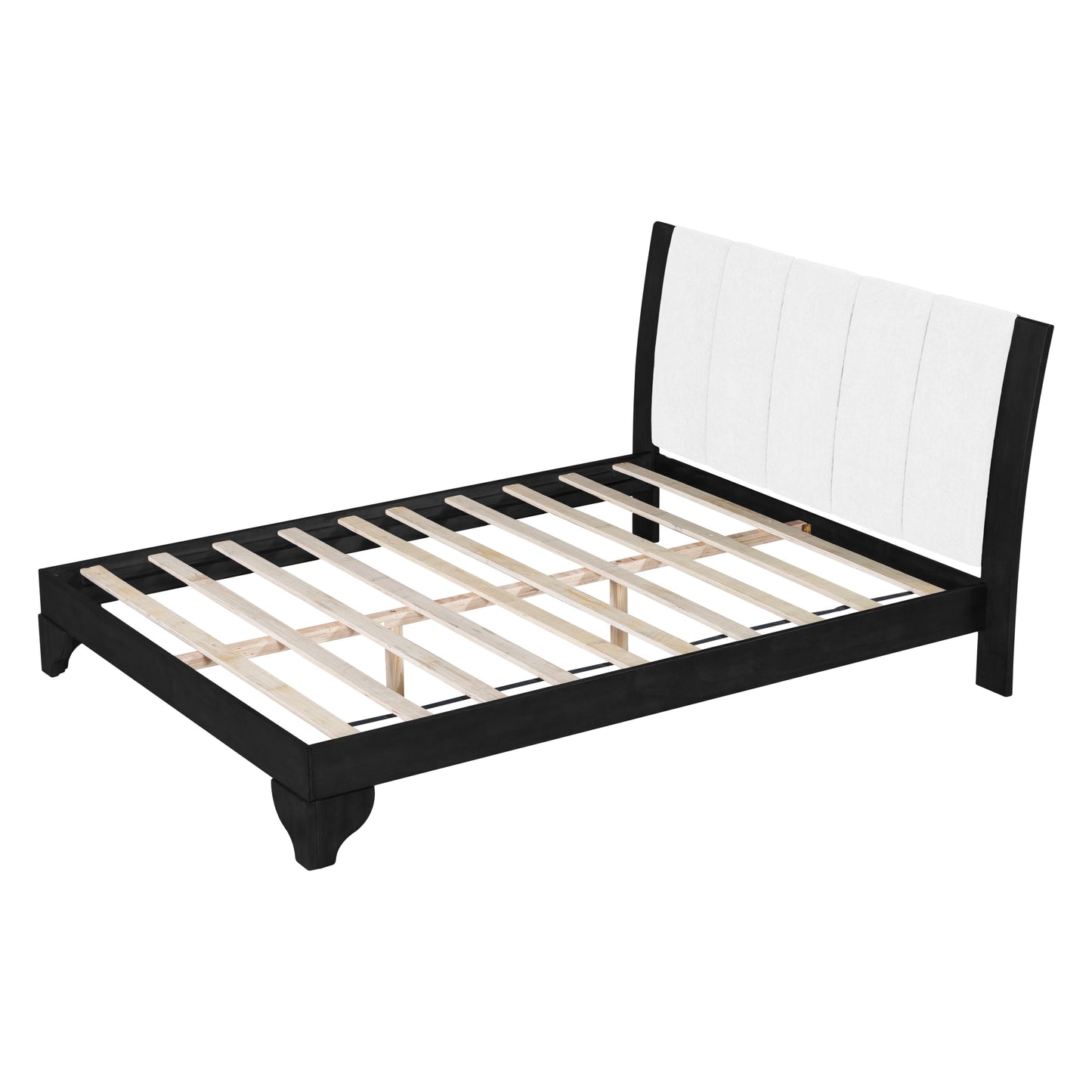 Queen Size Bed Frame in Black & White Pine