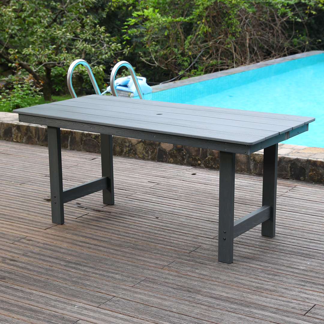 HDPE Patio Dining Family Table with Umbrella Hole