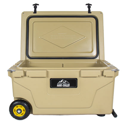 65 Quart Khaki Cooler - Ultra-Tough Hard Shell Ice Chest