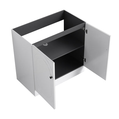 Contemporary Freestanding Bathroom Vanity With Resin Sink & Soft-Close Cabinet Doors