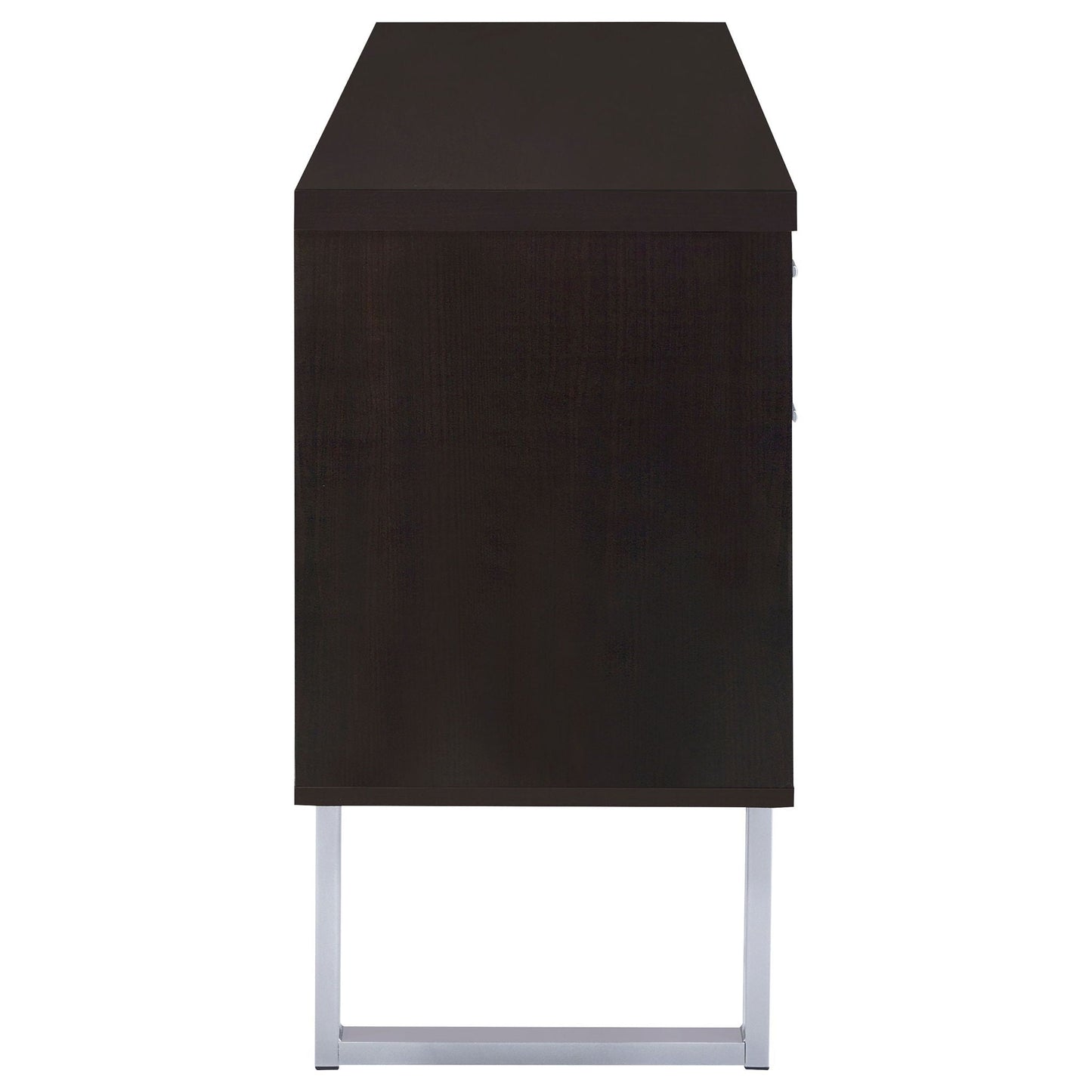 5 Drawer Credenza With Open Shelving - Cappuccino