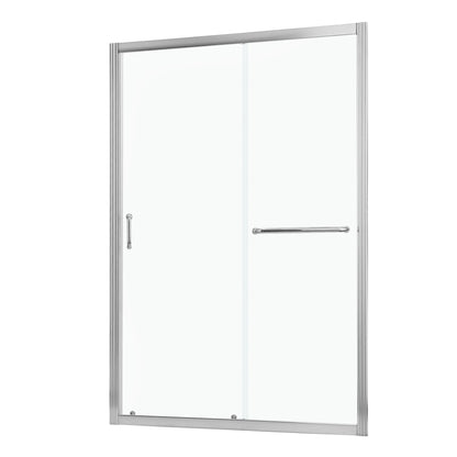 Single Sliding Bypass Shower Door Tempered Glass Enclosure
