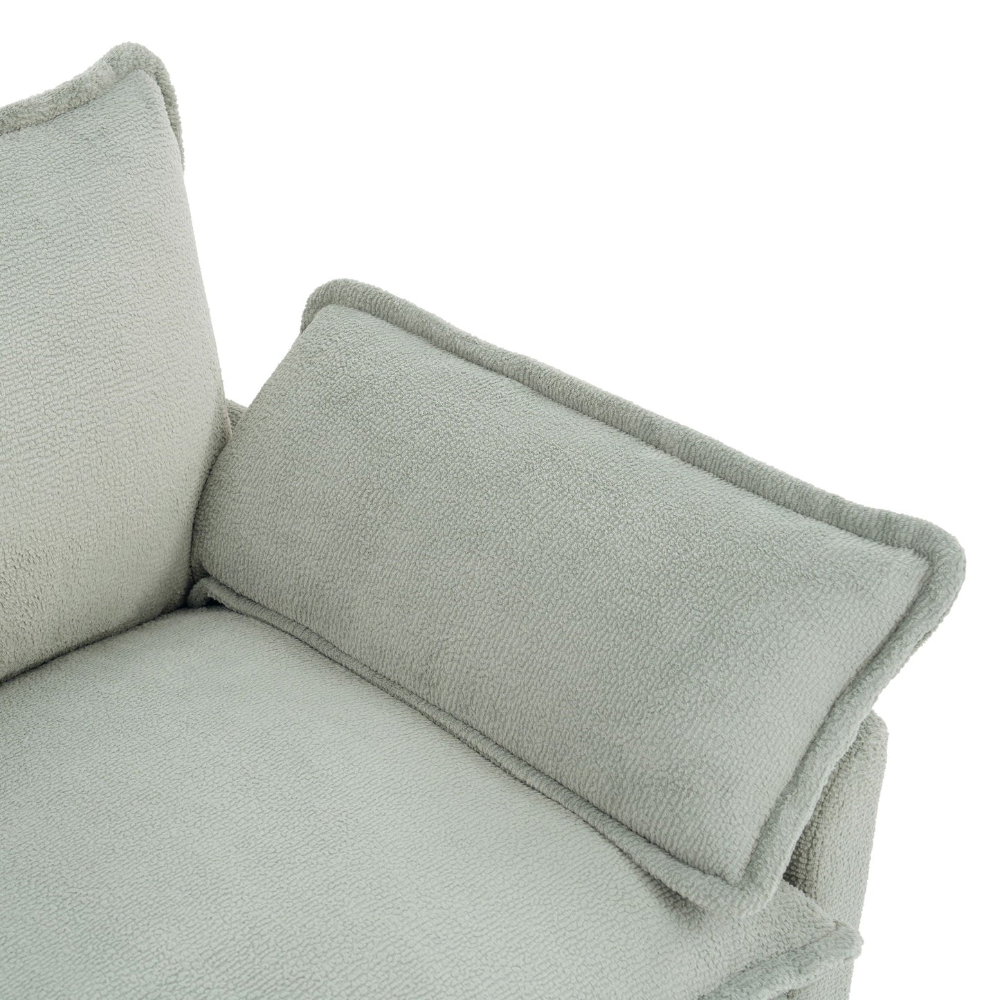 Modern Sofa Set With Double Layer Cushion And Side Storage Pockets