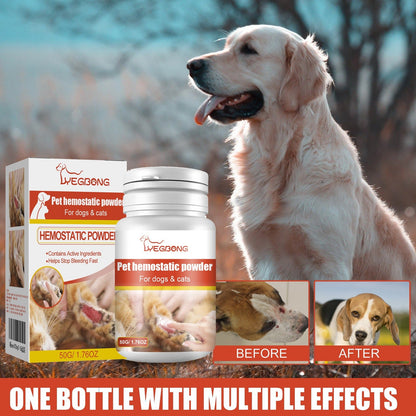 Yegbong Pet Hemostatic Powder Pet Wound Healing Powder Cat And Dog Skin Wound Cleaning Hemostatic Powder