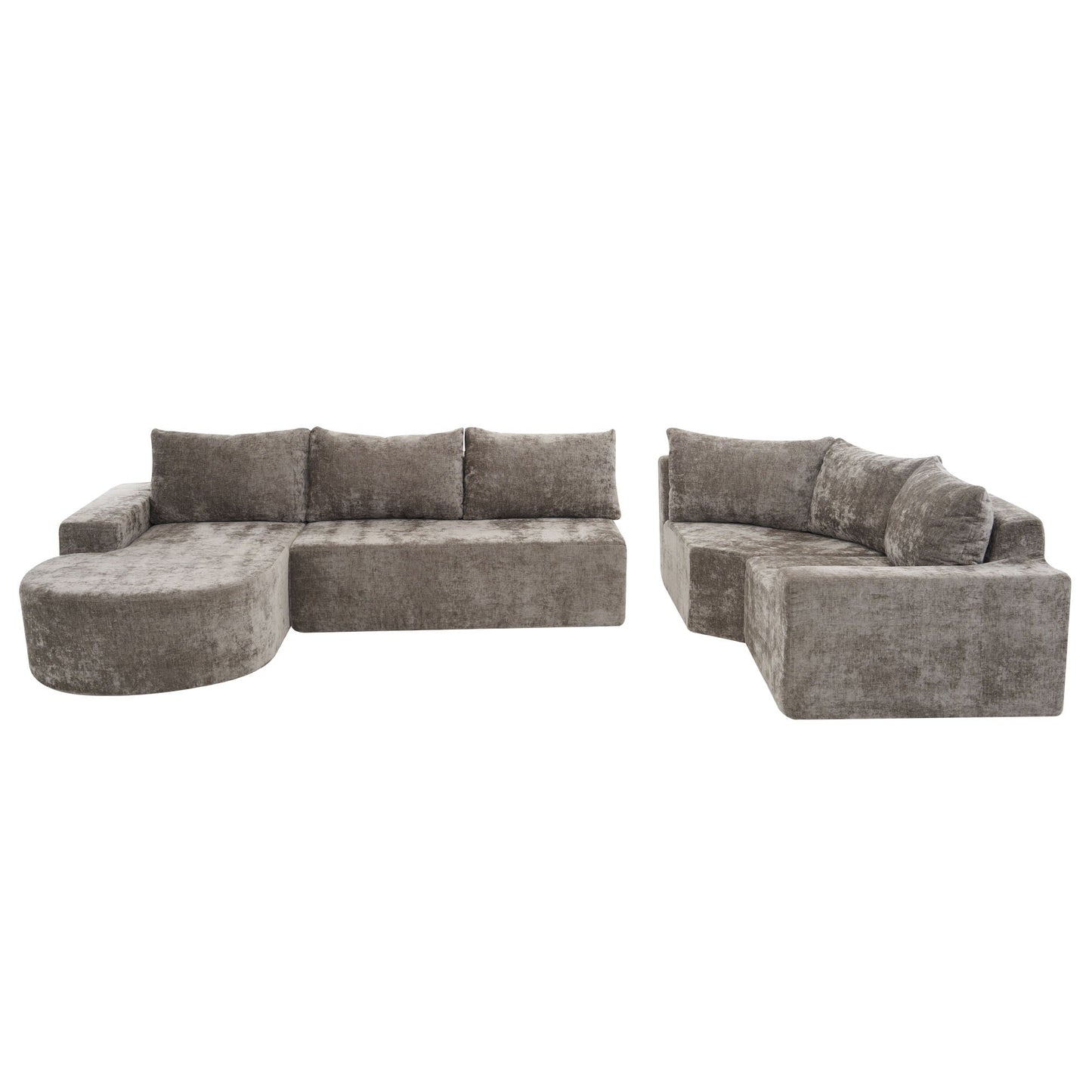 U-Shaped Oversized Modular Cloud Sectional Sofa With Deep Seat For Living Room