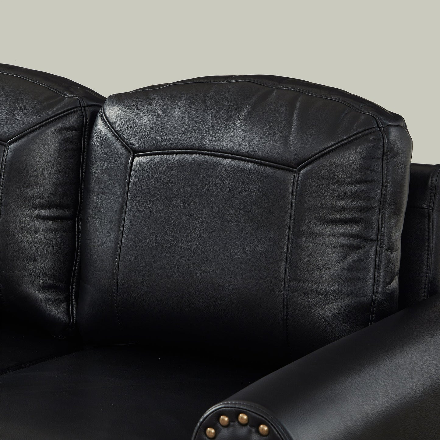 59" Classic Living Room Sofa Loveseat Faux Leather Couch