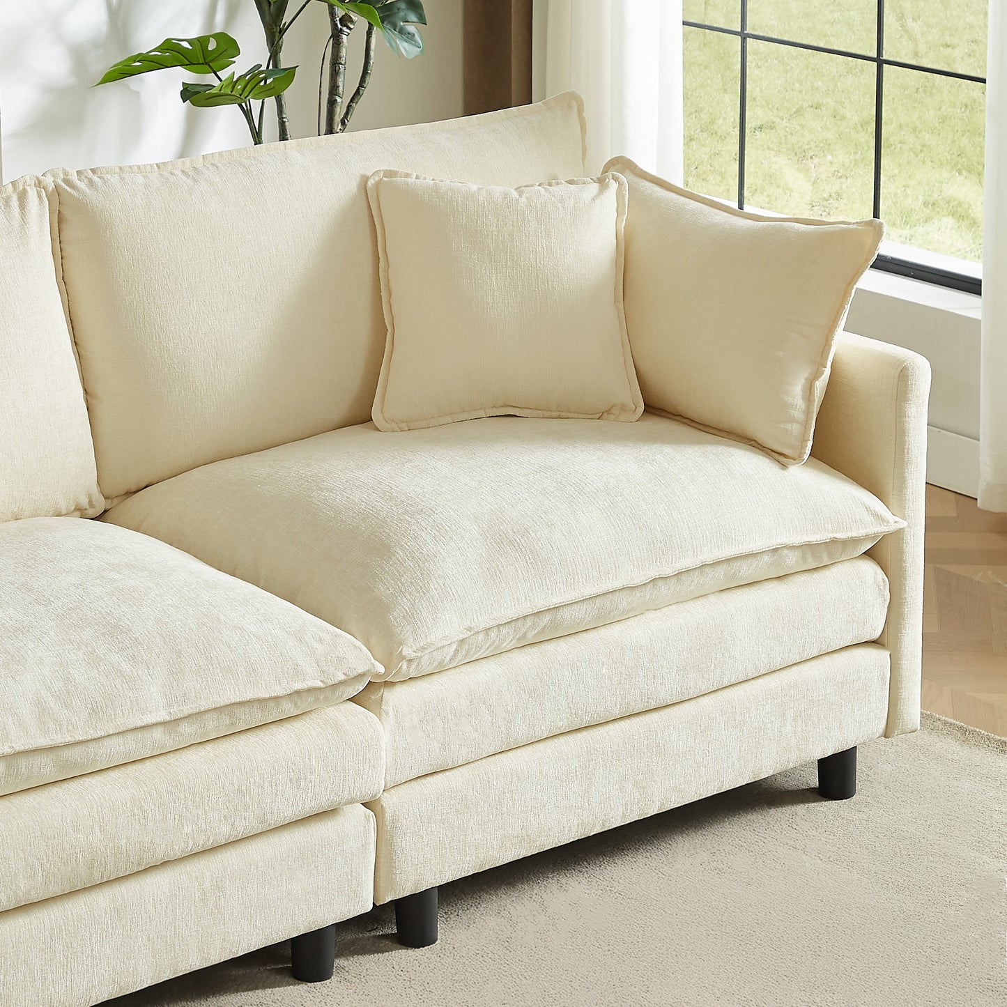 Modular Sectional Sofa, 110 Inch L-Shaped Couch Set for Living Room