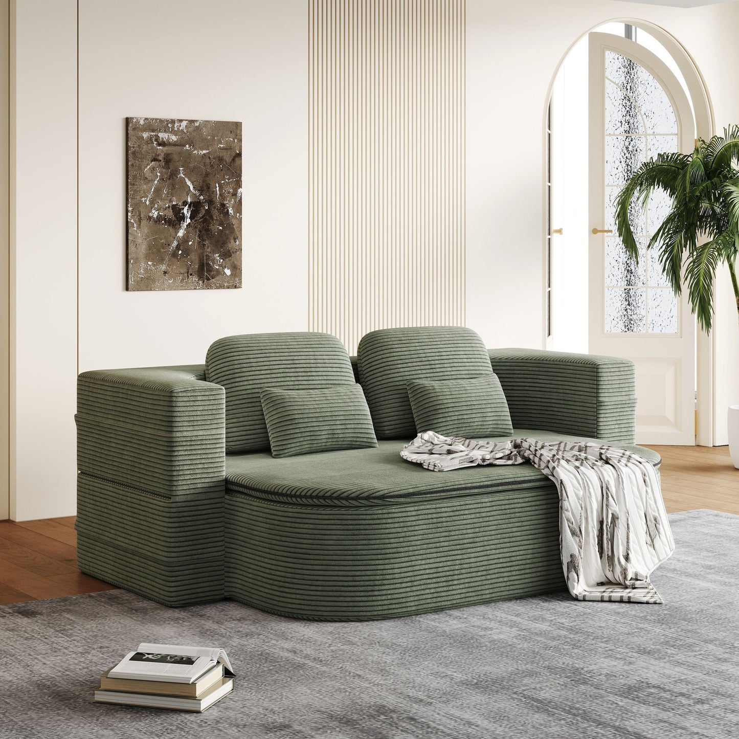 2 In 1 Foldable Sofa Bed With Multi Functional Blanket