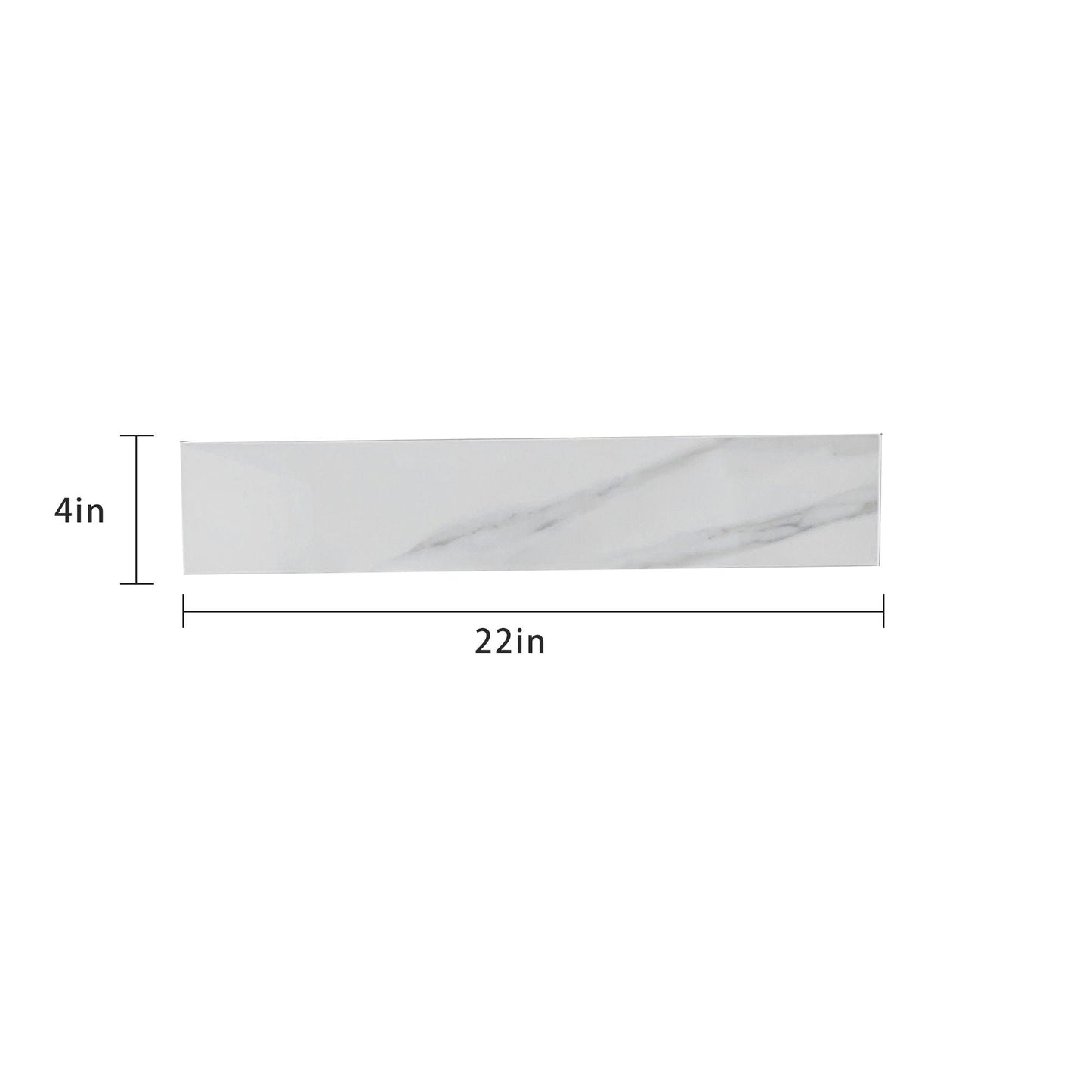 Sintered Stone Bathroom Vanity Top With 4" Backsplash And 22" Sidesplash - Carrara White
