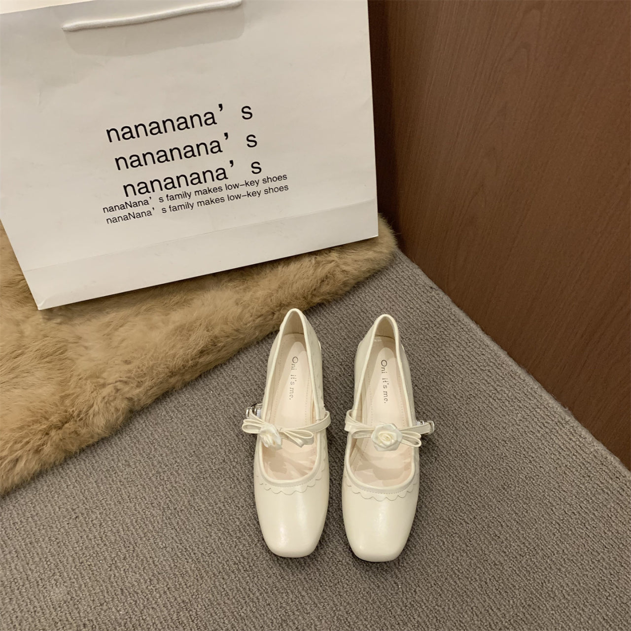 2026 Spring New Women French Bow Square Toe Block Heel Mary Jane Shoes For Dresses