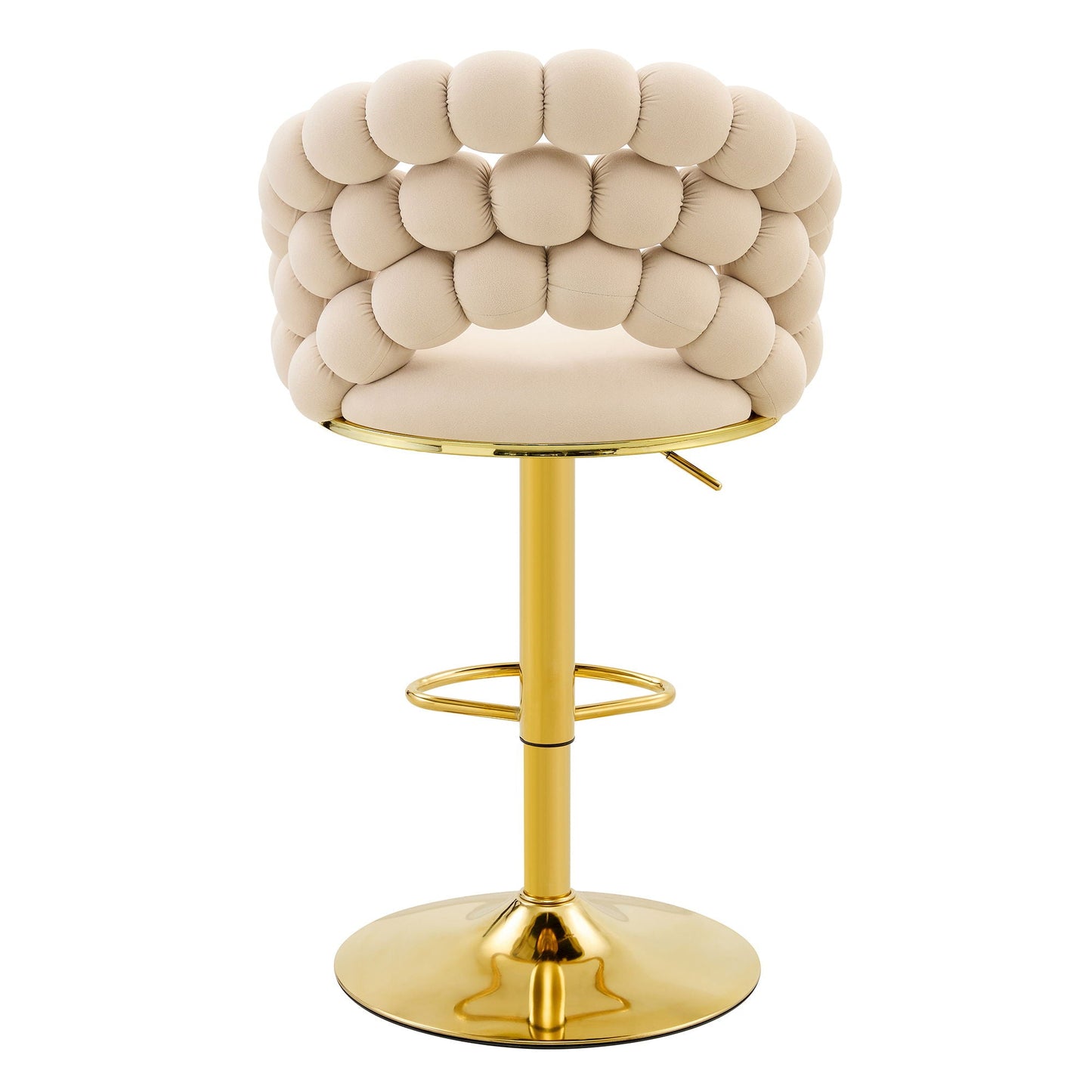 Puffy Bubble Chair, Ball Chain (Set of 2) - Beige / Gold