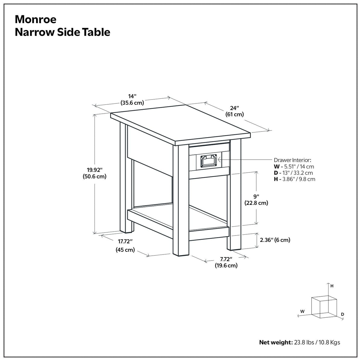 Monroe - Handcrafted Side Table