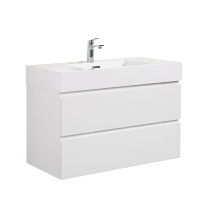 Alice - Bathroom Vanity With Large Storage, Sink, Wall Mounted