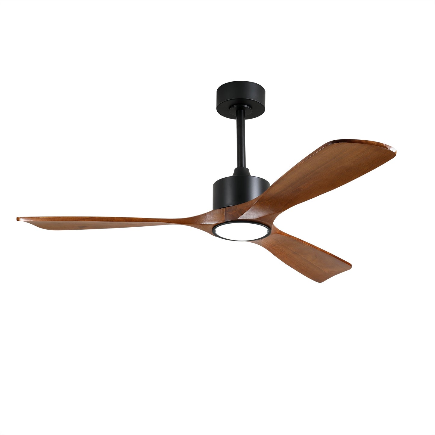 52 Inch Solid Wood Ceiling Fan with Light Kit and Remote Control