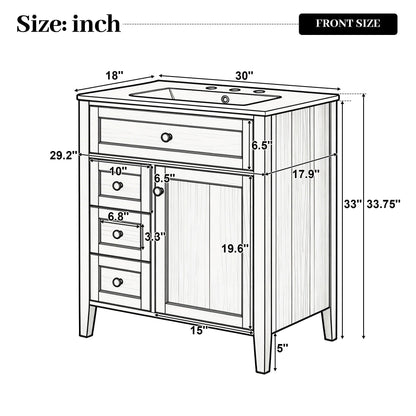 Bathroom Vanity With Sink, Soft Closing Cabinet