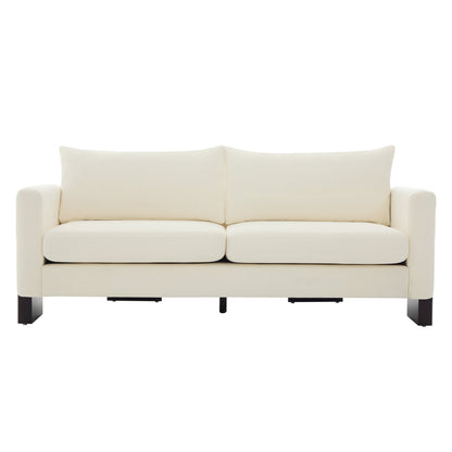 Modern Sofa Couch Stylish 3-Seater Sofa with Rubberwood Legs