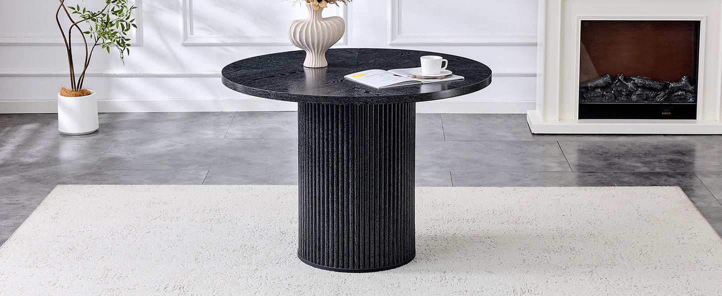 Modern Spliced Circular Dining Table with 42 Inch Diameter