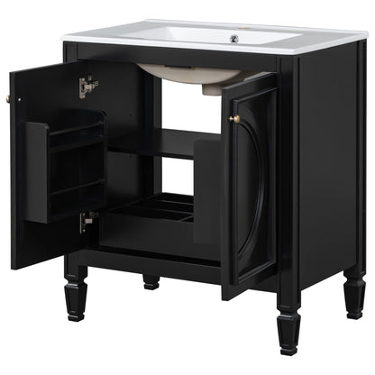 Double Sink Bathroom Vanity Set with Wall Mount Mirror Cabinet