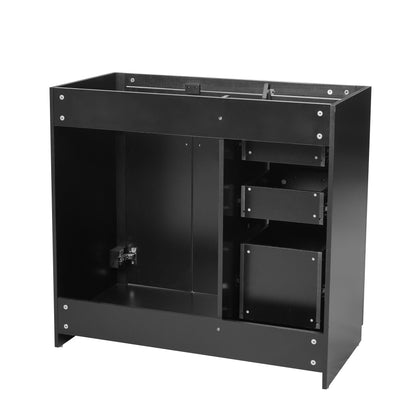 Retro Style Bathroom Vanity, 3 Drawers & Soft Closing Doors