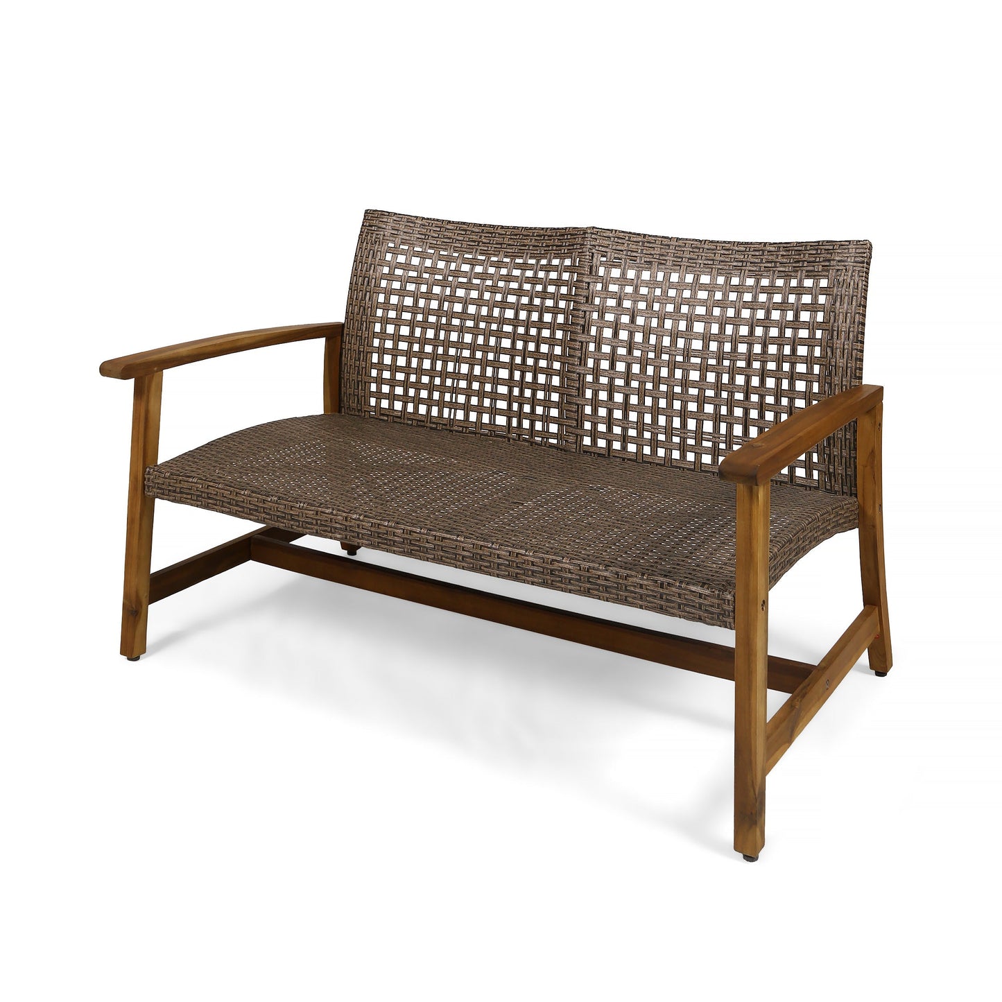 Hampton Outdoor Acacia Wood Wicker Loveseat