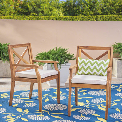 Perla Dining Chair 2-Piece Set with Cream Cushions