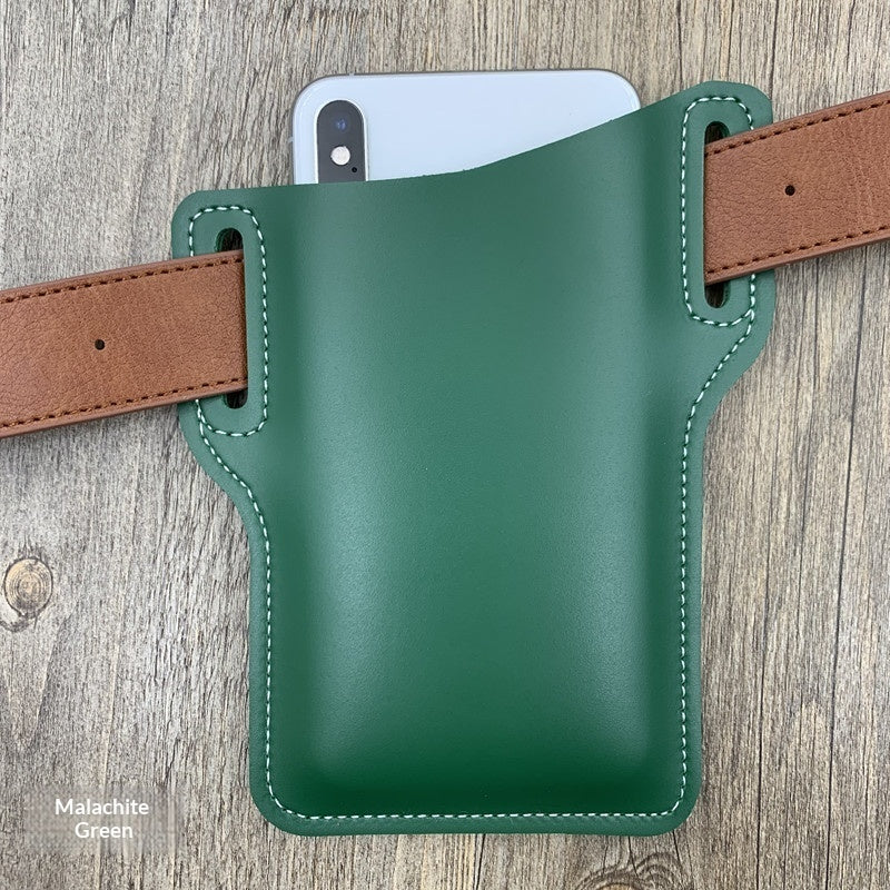 Outdoor Sports Vertical Phone Waist Pouch Leather Case